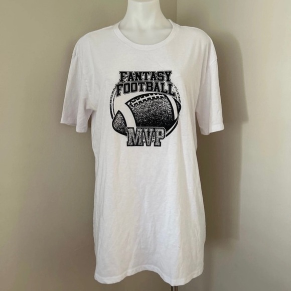 LuLaRoe Women’s Fantasy Football MVP White Tee, Medium - Picture 1 of 16